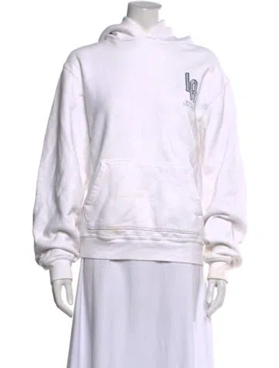 Pre-owned Madhappy Graphic Print Crew Neck Hoodie In White