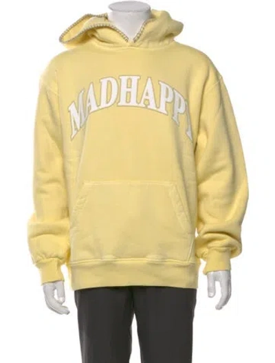 Pre-owned Madhappy Graphic Print Crew Neck Hoodie In Yellow