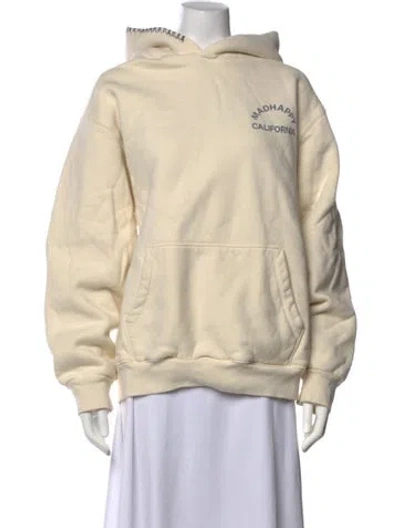 Pre-owned Madhappy Graphic Print Crew Neck Hoodie In Yellow