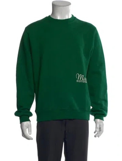 Pre-owned Madhappy Graphic Print Crew Neck Pullover In Green
