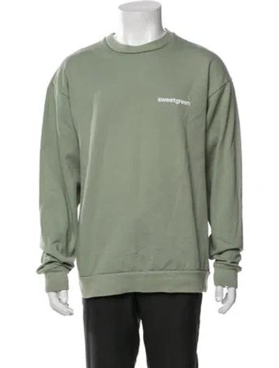 Pre-owned Madhappy Graphic Print Crew Neck Pullover In Green