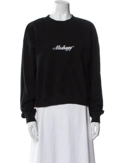 Pre-owned Madhappy Graphic Print Crew Neck Sweater In Black