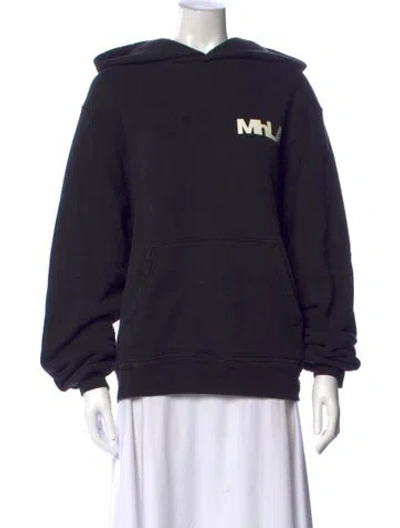 Pre-owned Madhappy Graphic Print Crew Neck Sweater In Black