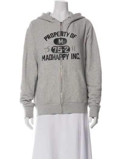 Pre-owned Madhappy Graphic Print Crew Neck Sweater In Blue