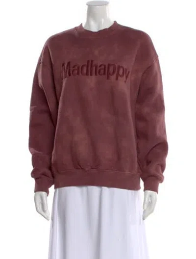 Pre-owned Madhappy Graphic Print Crew Neck Sweater In Burgundy