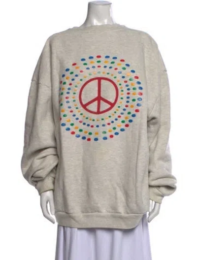 Pre-owned Madhappy Graphic Print Crew Neck Sweater In Grey