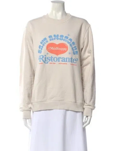 Pre-owned Madhappy Graphic Print Crew Neck Sweater In Neutral