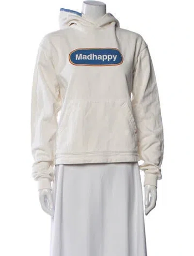 Pre-owned Madhappy Graphic Print Crew Neck Sweater In Neutrals