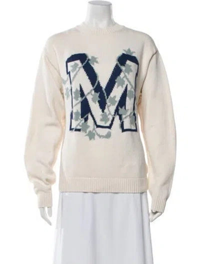 Pre-owned Madhappy Graphic Print Crew Neck Sweater In Neutrals