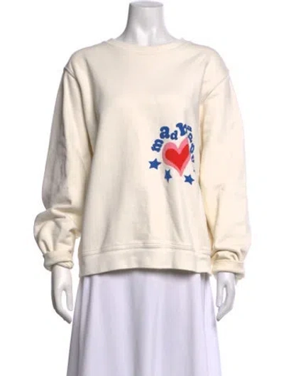 Pre-owned Madhappy Graphic Print Crew Neck Sweater In Neutrals