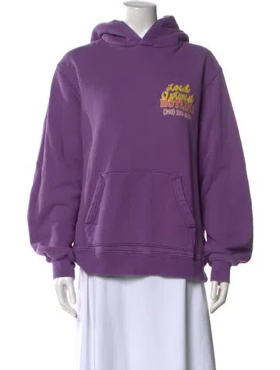 Pre-owned Madhappy Graphic Print Crew Neck Sweater In Purple