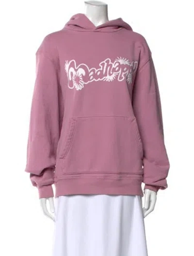 Pre-owned Madhappy Graphic Print Crew Neck Sweater In Purple