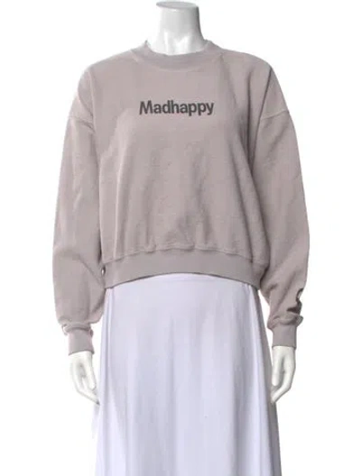 Pre-owned Madhappy Graphic Print Crew Neck Sweater In Purple