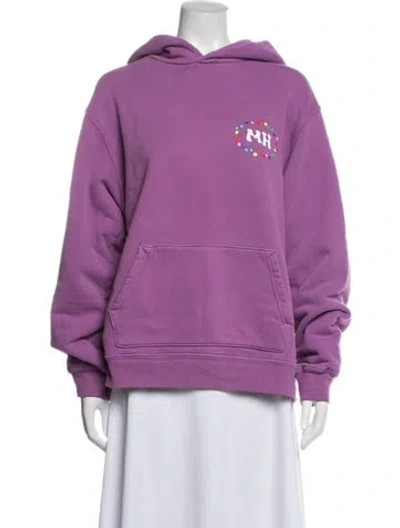 Pre-owned Madhappy Graphic Print Crew Neck Sweater In Purple