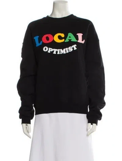 Pre-owned Madhappy Graphic Print Crew Neck Sweatshirt In Black