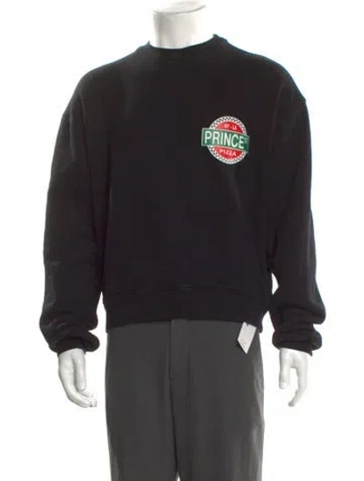 Pre-owned Madhappy Graphic Print Crew Neck Sweatshirt In Black