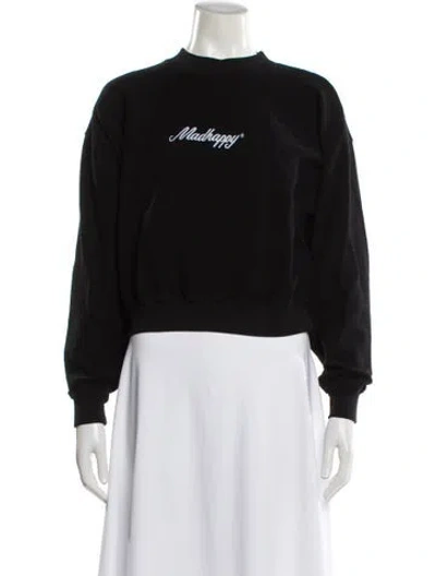 Pre-owned Madhappy Graphic Print Crew Neck Sweatshirt In Black