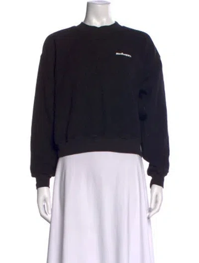 Pre-owned Madhappy Graphic Print Crew Neck Sweatshirt In Black
