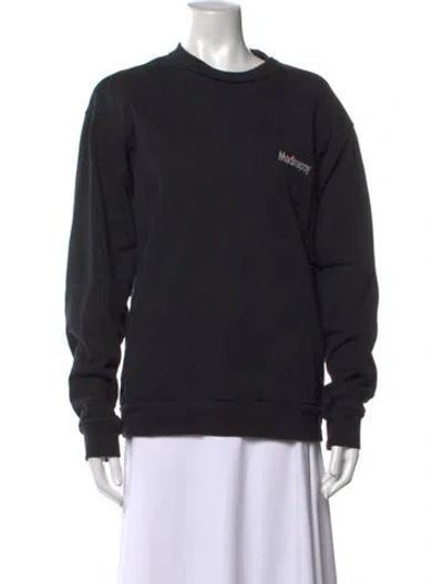 Pre-owned Madhappy Graphic Print Crew Neck Sweatshirt In Black