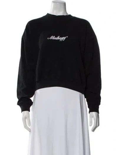 Pre-owned Madhappy Graphic Print Crew Neck Sweatshirt In Black