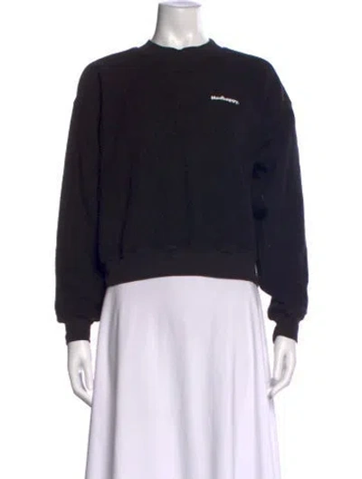 Pre-owned Madhappy Graphic Print Crew Neck Sweatshirt In Black
