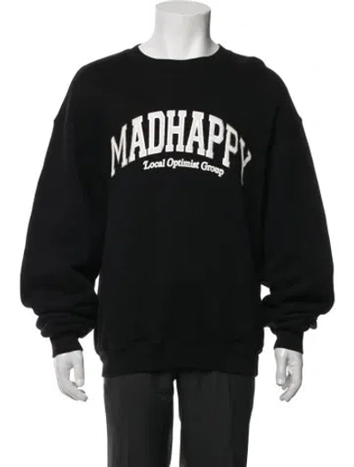 Pre-owned Madhappy Graphic Print Crew Neck Sweatshirt In Black