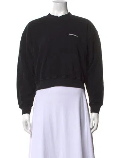 Pre-owned Madhappy Graphic Print Crew Neck Sweatshirt In Black