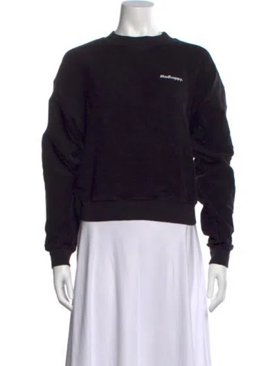 Pre-owned Madhappy Graphic Print Crew Neck Sweatshirt In Black