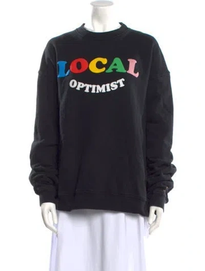 Pre-owned Madhappy Graphic Print Crew Neck Sweatshirt In Blue