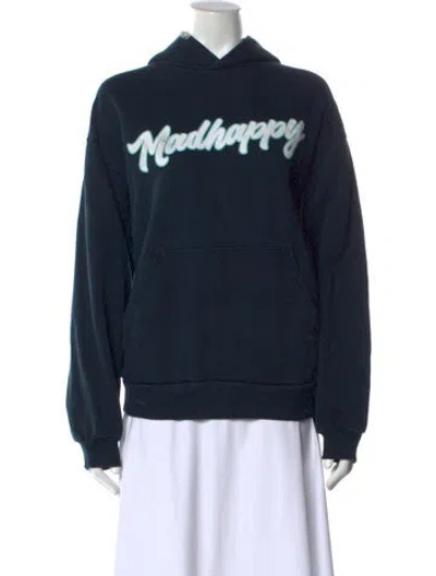 Pre-owned Madhappy Graphic Print Crew Neck Sweatshirt In Blue