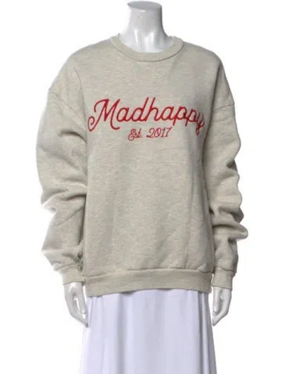 Pre-owned Madhappy Graphic Print Crew Neck Sweatshirt In Gray