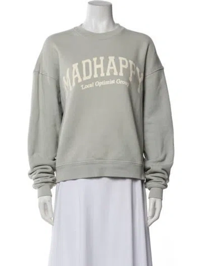 Pre-owned Madhappy Graphic Print Crew Neck Sweatshirt In Gray