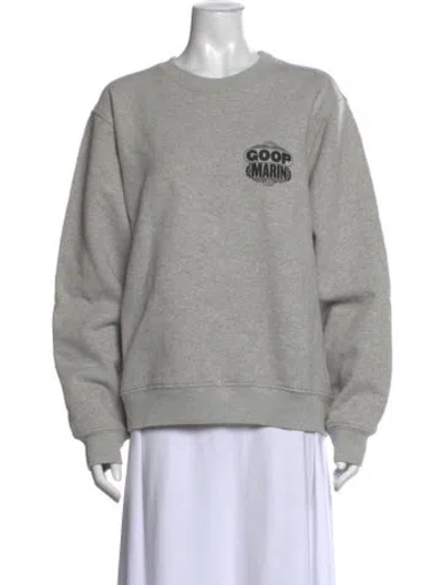 Pre-owned Madhappy Graphic Print Crew Neck Sweatshirt In Gray