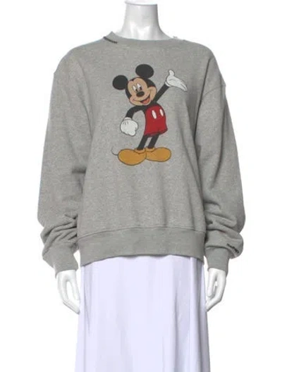 Pre-owned Madhappy Graphic Print Crew Neck Sweatshirt In Gray