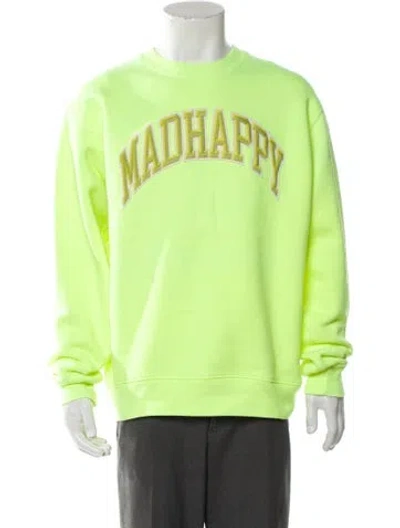 Pre-owned Madhappy Graphic Print Crew Neck Sweatshirt In Green