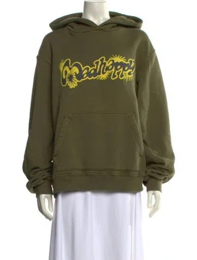 Pre-owned Madhappy Graphic Print Crew Neck Sweatshirt In Green