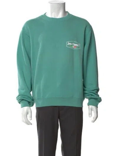 Pre-owned Madhappy Graphic Print Crew Neck Sweatshirt In Green