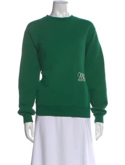 Pre-owned Madhappy Graphic Print Crew Neck Sweatshirt In Green