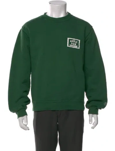 Pre-owned Madhappy Graphic Print Crew Neck Sweatshirt In Green
