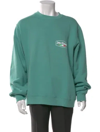Pre-owned Madhappy Graphic Print Crew Neck Sweatshirt In Green