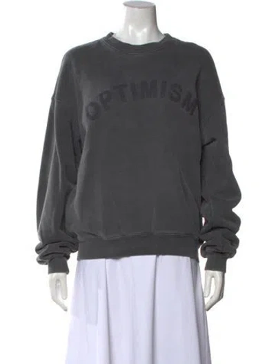 Pre-owned Madhappy Graphic Print Crew Neck Sweatshirt In Grey