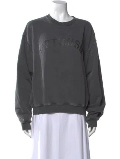 Pre-owned Madhappy Graphic Print Crew Neck Sweatshirt In Grey