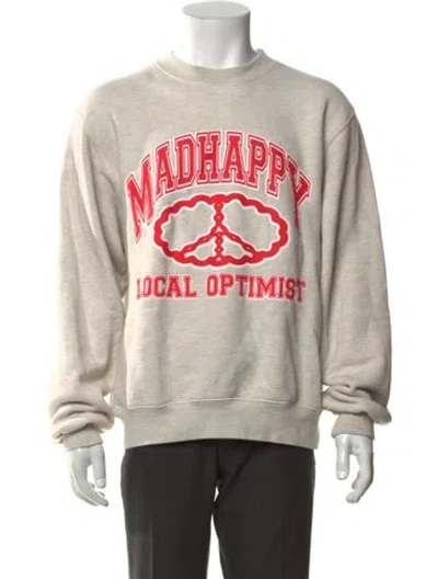 Pre-owned Madhappy Graphic Print Crew Neck Sweatshirt In Grey