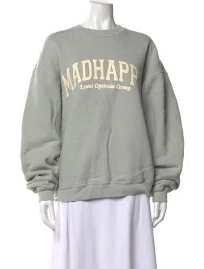Pre-owned Madhappy Graphic Print Crew Neck Sweatshirt In Grey