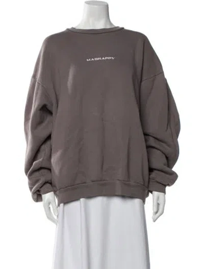 Pre-owned Madhappy Graphic Print Crew Neck Sweatshirt In Grey