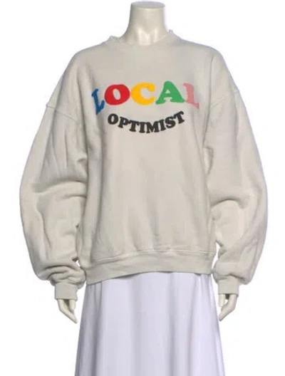 Pre-owned Madhappy Graphic Print Crew Neck Sweatshirt In Neutral