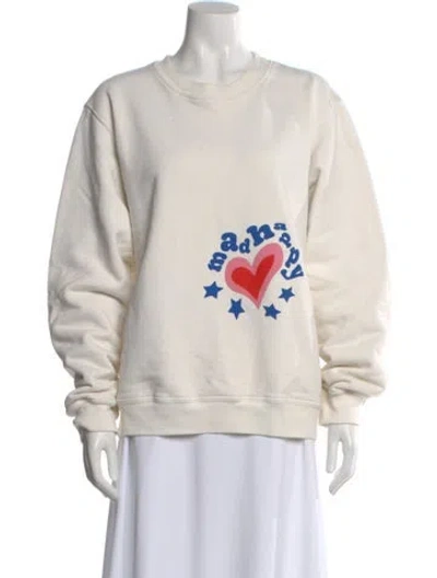 Pre-owned Madhappy Graphic Print Crew Neck Sweatshirt In Neutral