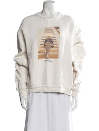 Pre-owned Madhappy Graphic Print Crew Neck Sweatshirt In Neutral
