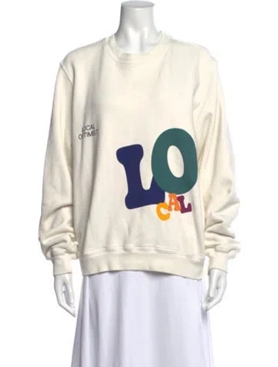 Pre-owned Madhappy Graphic Print Crew Neck Sweatshirt In Neutrals