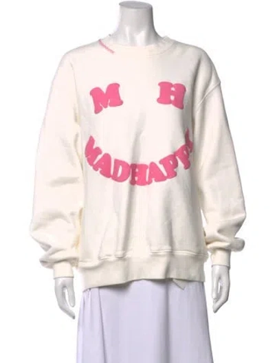 Pre-owned Madhappy Graphic Print Crew Neck Sweatshirt In Neutrals
